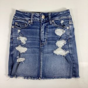 American Eagle Denim Mini Skirt Womens 00 Next Level Stretch